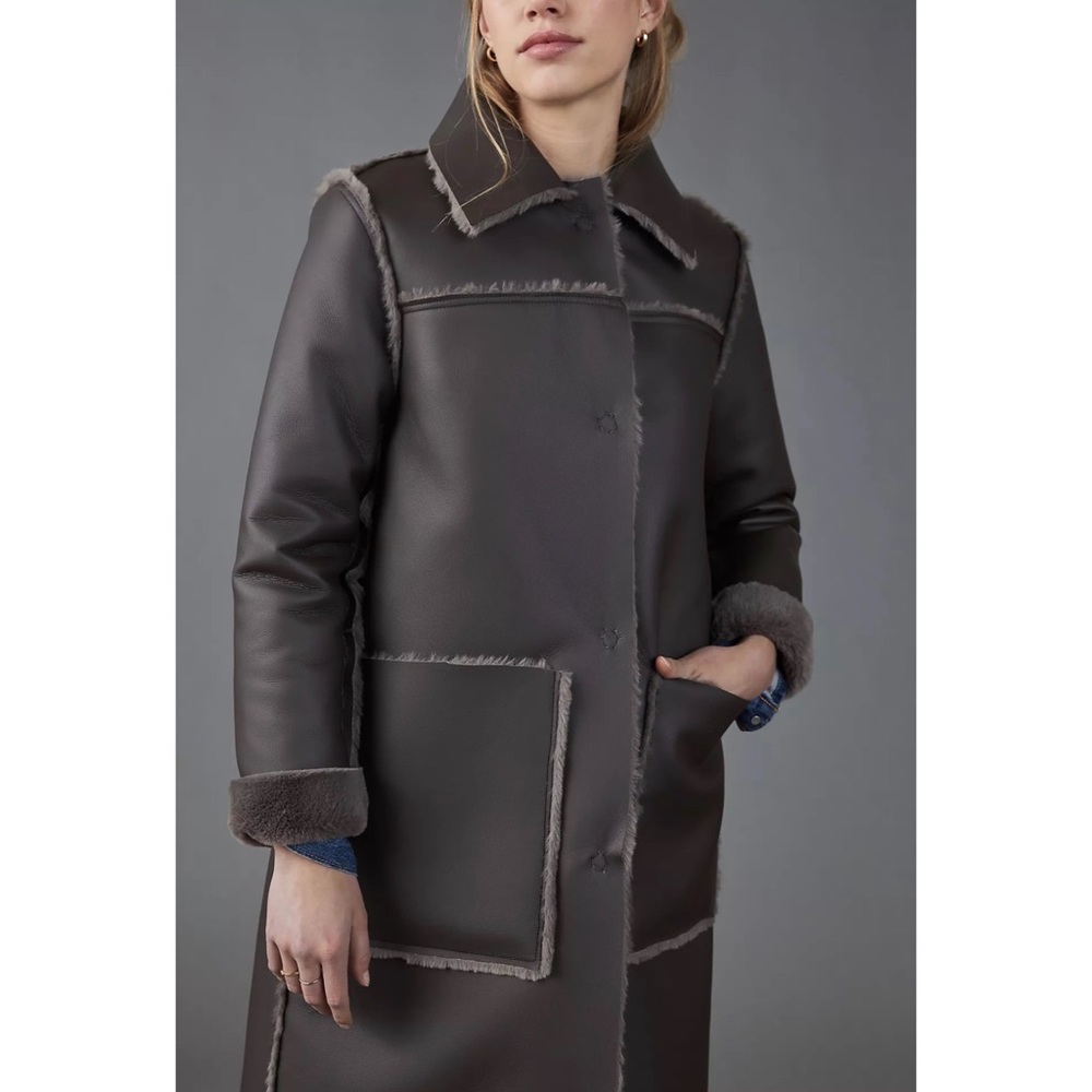 Anthropologie Kerry Reversible Faux Fur Coat NWT - L and XL - Picture 6 of 15